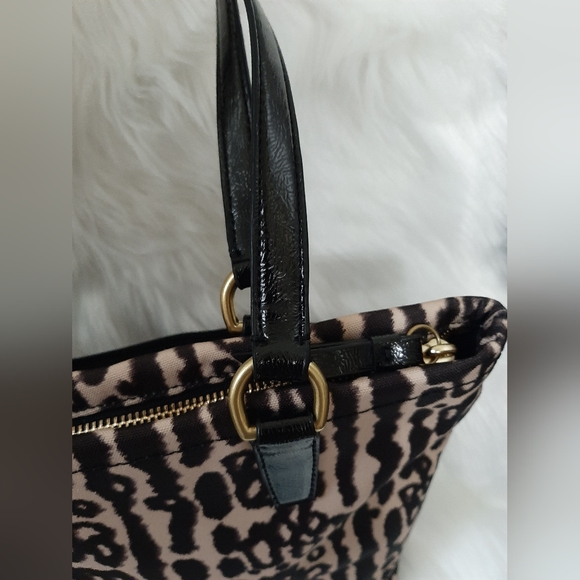 COACH Signature Leopard Ocelot Animal Print Zip Tote Shoulder Bag - Picture 9 of 12